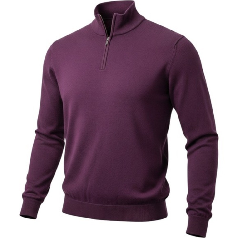 Jos. A. Bank Signature Collection Purple 100% Pima Cotton Quarter Zip Sweater L